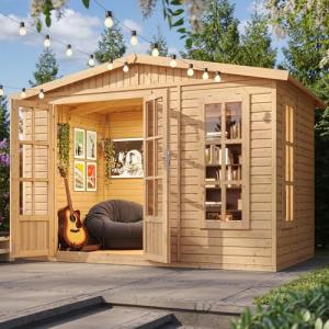 TIMBELA Caseta de jardín de Madera de 6 m2 - Cobertizo Jard…