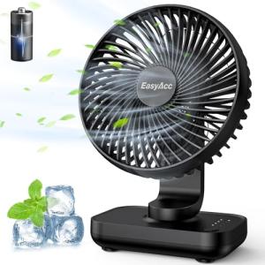 EasyAcc Ventilador de Mesa USB, Silencioso Recargable Venti…