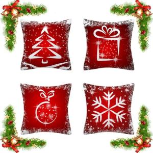 Cojines Navidad 45x45,4 Piezas Fundas Navideñas para Cojine…