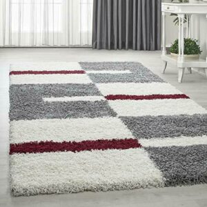 HomebyHome Alfombra Salon Peludo de Pelo Largo Rojo 140x200…