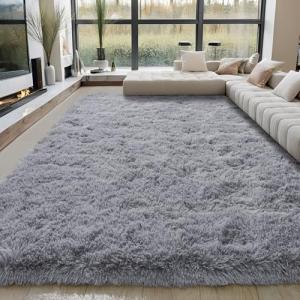 BSGIFT Alfombra de pelo largo, 200 x 300 cm, mullida, de pe…