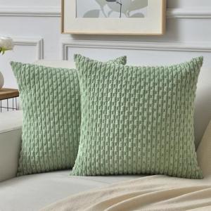 ANBURG Abnburg Cojines para Sofa 45 x 45 - Verde Salvia de…