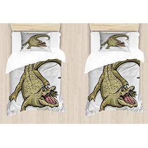 ABAKUHAUS Reptil Funda Nórdica Juego de 2, Exótico cocodril…