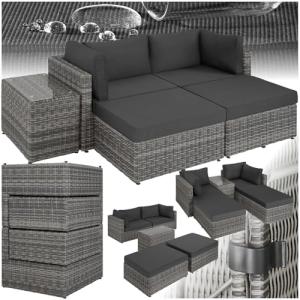 tectake® Sillón Doble de Ratán y Aluminio, Conjunto Jardín…