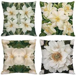 Fundas Cojines 70x70 cm Juego de 4 Crema Cojines Exterior I…
