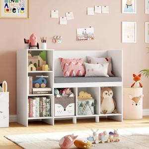 HOCSOK Estantería Infantil, libreria Infantil con Cojín, Al…