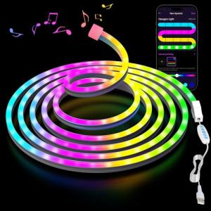 Luces LED Neon 3m - Tira de LED Neón RGB Flexible, Silicona…