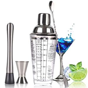 Kit de coctelera de cóctel de vidrio, cocktail shaker de vi…