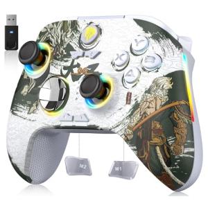 EasySMX X15 Mando PC Inalambrico con 7 Colores de Luz, 2 Mo…