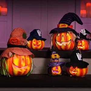 JOYIN 6 Pack Light up Halloween Jack-o'-Lantern Decorativo…
