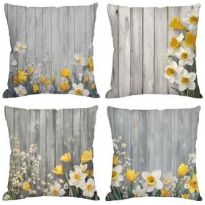 Gris Cojines Exterior Impermeable Lino Fundas Cojines 80x80…