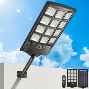 PEAKRO Farolas Solares Exterior 400W, 6000K LED Farola Pote…