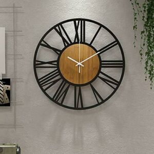 HAITANG Reloj de Pared Redondo de Madera Negro, para decora…