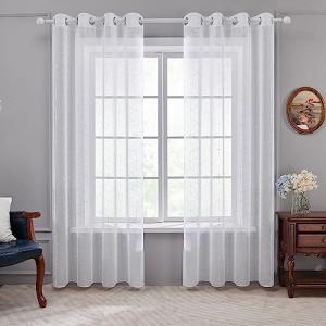 Deconovo Cortinas Visillos Translucidas para Dormitorio Sal…