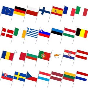 28 Piezas de Banderas de manivela de Unión Europea el día N…