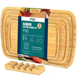 Tabla de Cortar Cocina Bambu: YISH Multifuncional Wooden Ch…