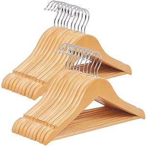 SONGMICS CRW006-20 Perchas de Madera para niños, Color Natu…