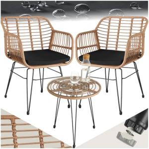 TecTake® Conjunto Jardín Exterior de Ratán y Acero para 2 P…