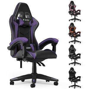 bigzzia Silla Gaming,Silla Ergonómica de Oficina en Cuero P…