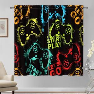 Kzzfqxb 117×138cm Cortinas para Juegos 2 Paneles, Cortinas…