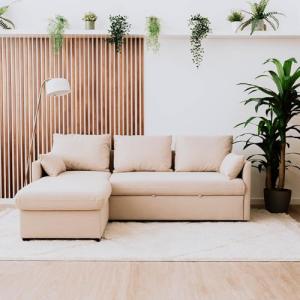 BUDWING Orlando, Sofá Cama Esquinero Beige Arena - 4 plazas…