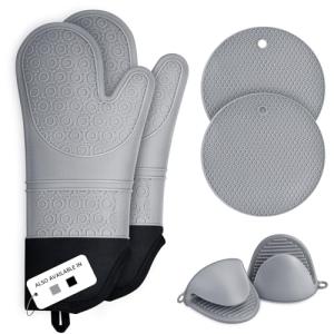 Guantes Horno Cocina Silicona, Sopito Manoplas Horno Lot de…