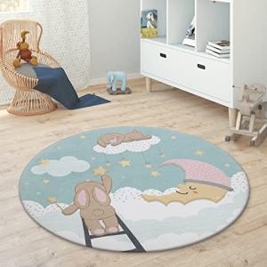 Paco Home Alfombra Infantil Redonda Chicas Chicos Estrellas…