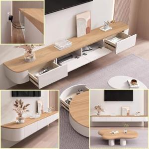 XDXINY Mueble de TV colgante de madera maciza para salón, h…