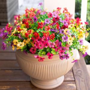SOMYTING Flores artificiales 12 paquetes al aire libre resi…