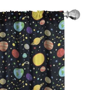 ABAKUHAUS Espacio Juego de 2 Paños Cortinas, Sol Tierra Con…