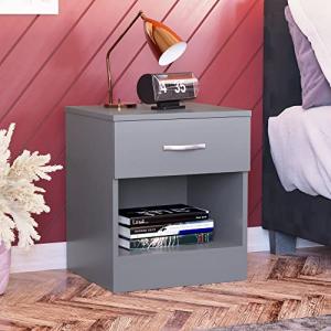 Vida Designs Mesita de Noche, Madera de ingeniería, Gray, H…