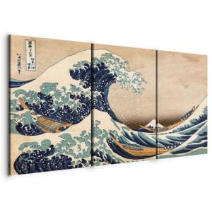 murando - Cuadro en Lienzo la gran ola de Kanagawa 120x60 3…