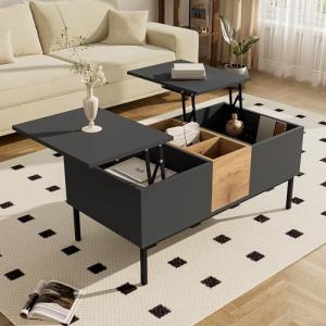 BENMWS Mesa de centro moderna, con tablero ajustable en col…