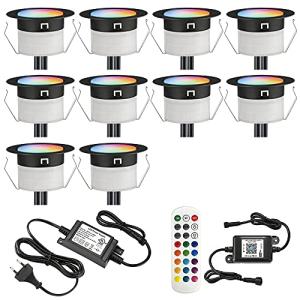 Set de 10 focos led WIFI RGBW para empotrar en el suelo, us…