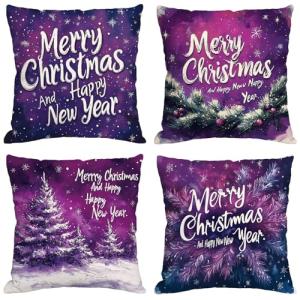 Púrpura Cojines Exterior Impermeable Terciopelo Fundas Coji…