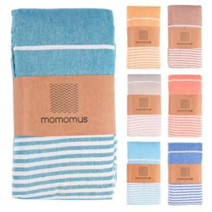 MOMOMUS Fouta Playa XXL, con Flecos y 100% Algodón – Ideal…