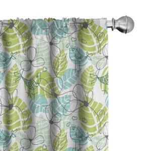 ABAKUHAUS Hojas Juego de 2 Paños Cortinas, Ornamentados Doo…