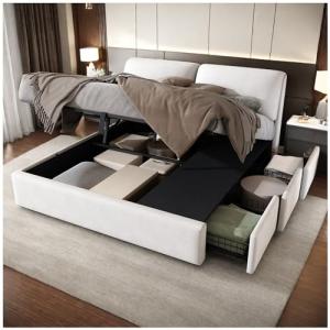 Racxily Cama Matrimonio con almacenaje,Cama 180x200, cabece…