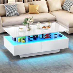 YITAHOME Mesa de centro con almacenamiento, 16 colores ajus…