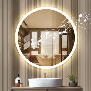 Espejo de Baño con Bluetooth y Luces LED, Redondo de 60 x 6…