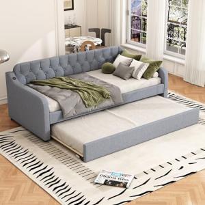 Idemon Sofá cama de 90 x 200 cm, cama doble plegable, puert…
