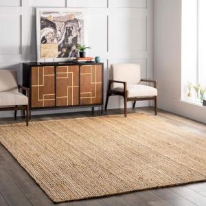DANGAYACH ART Alfombra de yute natural trenzada hecha a man…