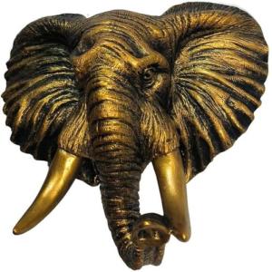 CHJJZXBF Estatua de Cabeza de Elefante, Escultura de Pared,…