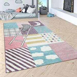 Paco Home Alfombra Infantil Colores Pastel Modernos, Motivo…