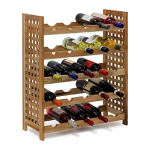Relaxdays - Botellero Nogal para 25 Botellas hxbxt: 73 x 63…