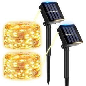 Kasanni Guirnalda Luces Exterior Solar，2 Pack Luces Solares…