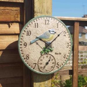 Garden Mile Reloj de jardín con diseño de pájaro azul de 30…