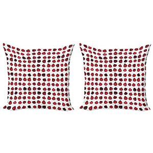 ABAKUHAUS Arándano Set de 2 Fundas para Cojín, Patrón Berry…