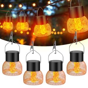 4 Piezas Lampara Solar Exterior, IP65 Impermeable Farolillo…