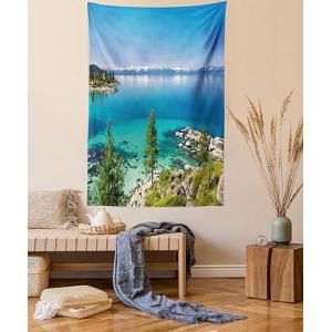 ABAKUHAUS Azul Tapiz de Pared y Cubrecama Suave, Vista Calm…